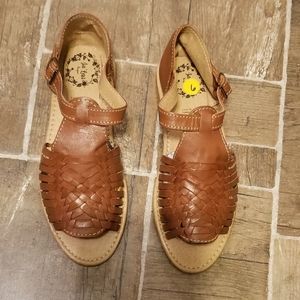 Homemade Huaraches Mexican leather Sandals for women's size 6